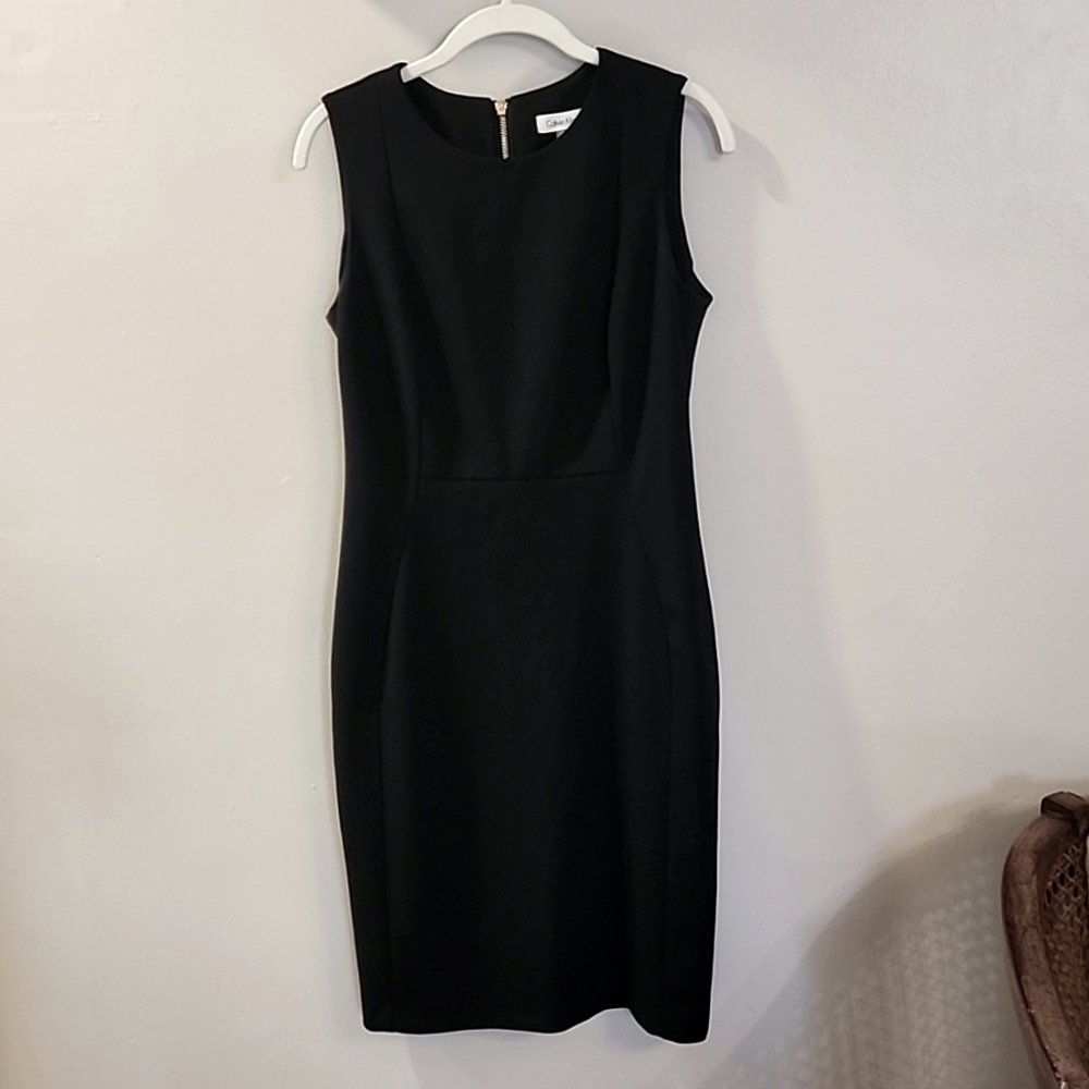 EUC Calvin Klein Fitted Black Dress - Black (8)